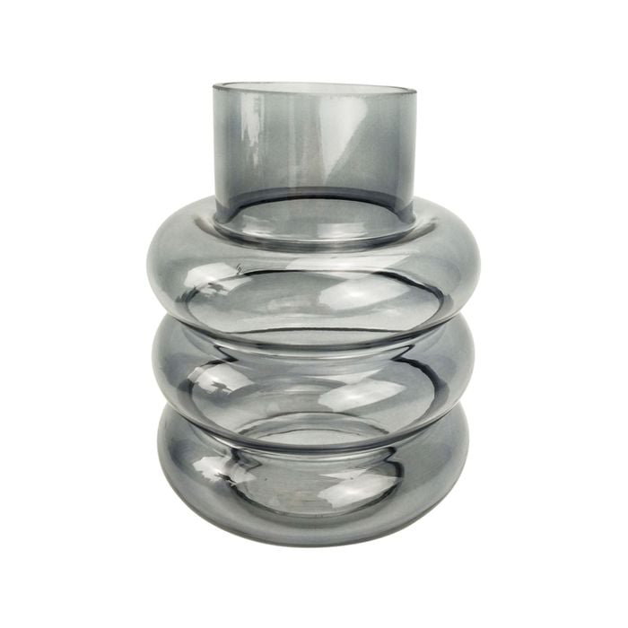 Urban Tommy Ring 22cm Glass Flower Vase Medium - Steel