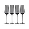 4PK Tempa Jaxon Charcoal Geometric Champagne Drinking Glasses 26cm