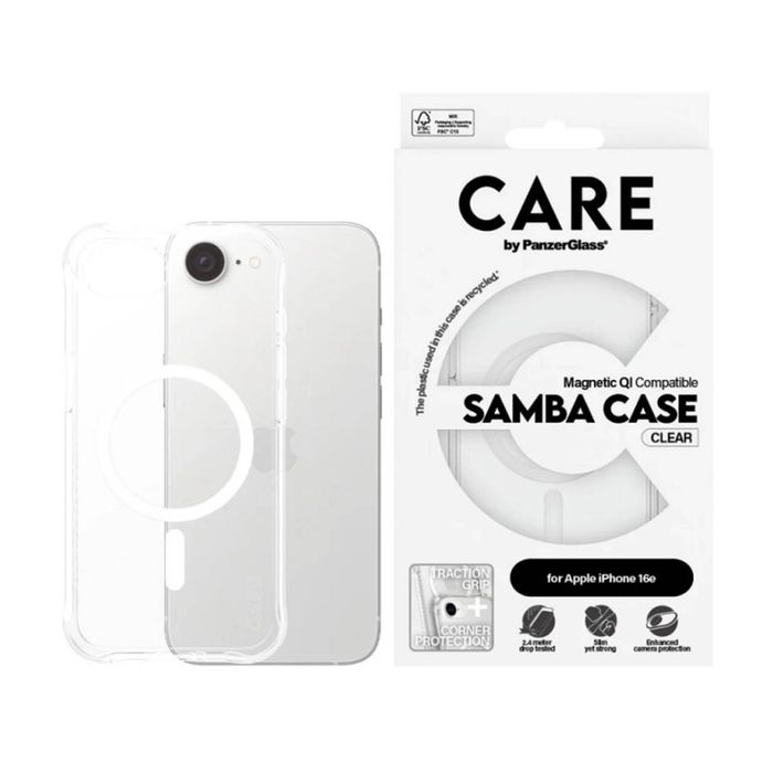 Panzer Samba Phone Case Mag-Safe for iPhone 16e Recycled Tpu Material - Clear