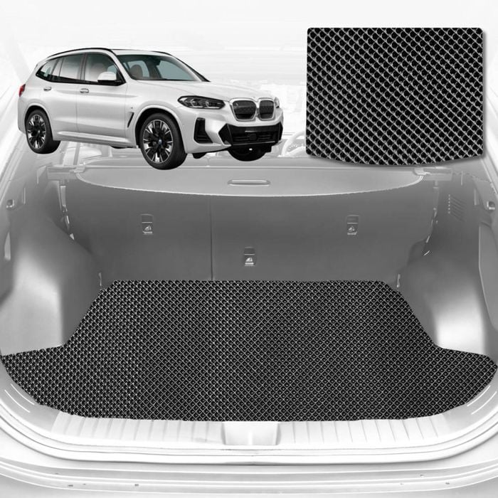 6D Diamond Car Boot Mat for BMW iX3 (G08)2022-Current-Cargo Mat-Black-Outback GT