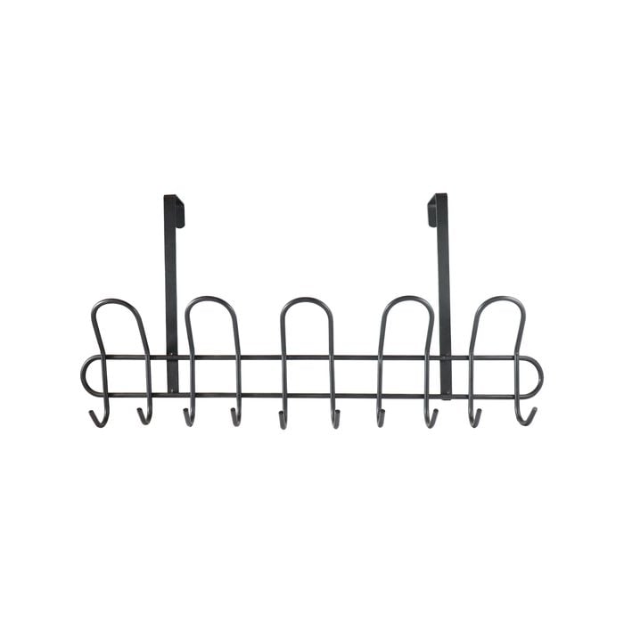 Adoored 15 Black Hook Over-The-Door Hook Rack