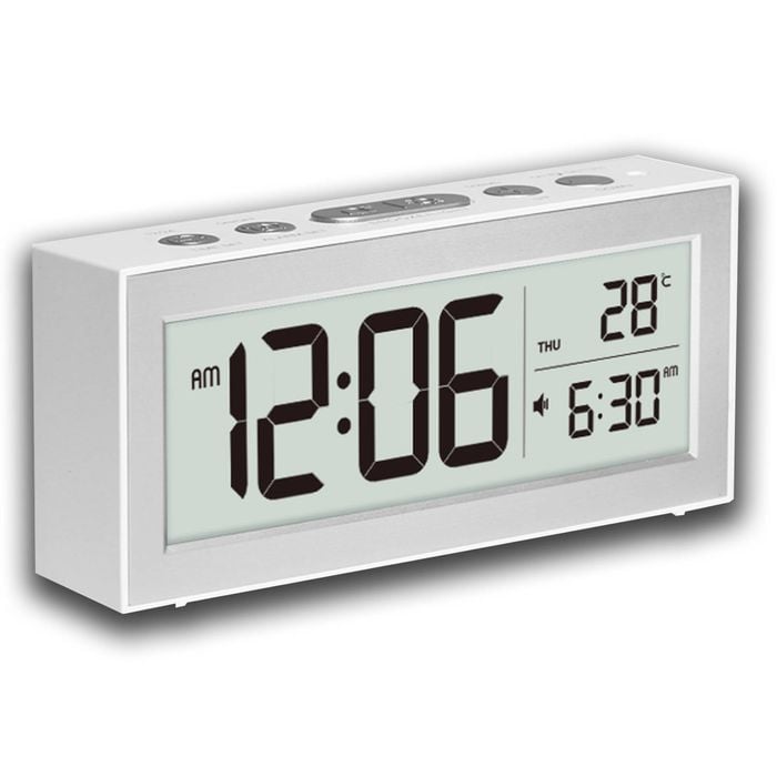TODO Digital Alarm Clock 5.2" LCD Display - White