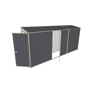 Build-a-Shed 0.8 x 4.5 x 2m Skillion Single Hinged Door Shed with Single Hinged Side Door - Grey