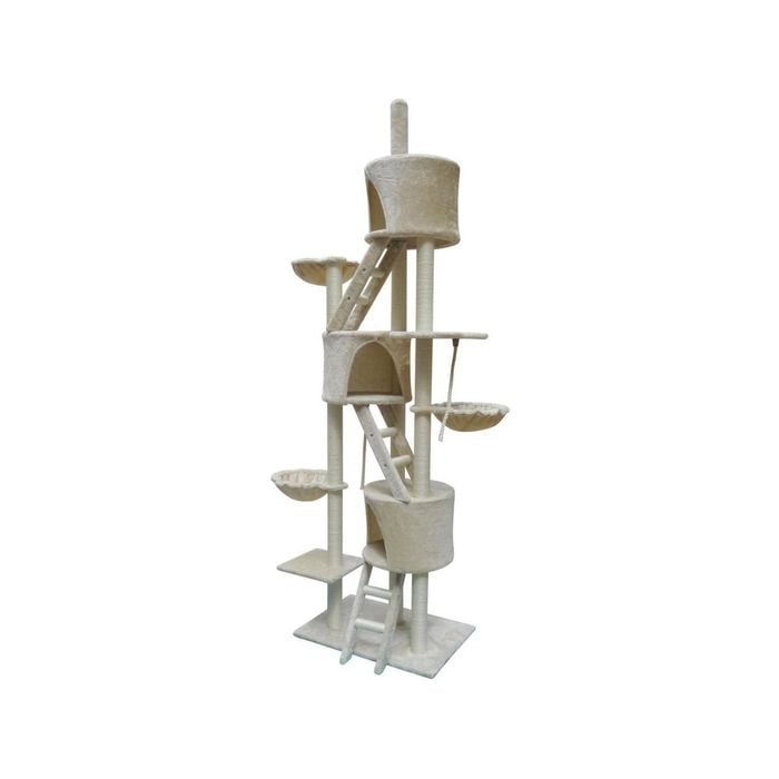Yes4pets 244 Cm Xl Multi Level Cat Scratching Post Tree Scratcher Pole- Beige