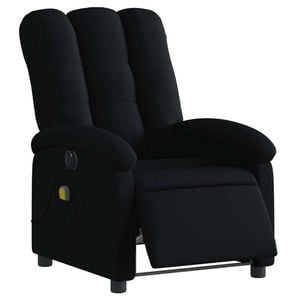vidaXL Electric Massage Recliner Chair Office Armchair Single Sofa Black Fabric