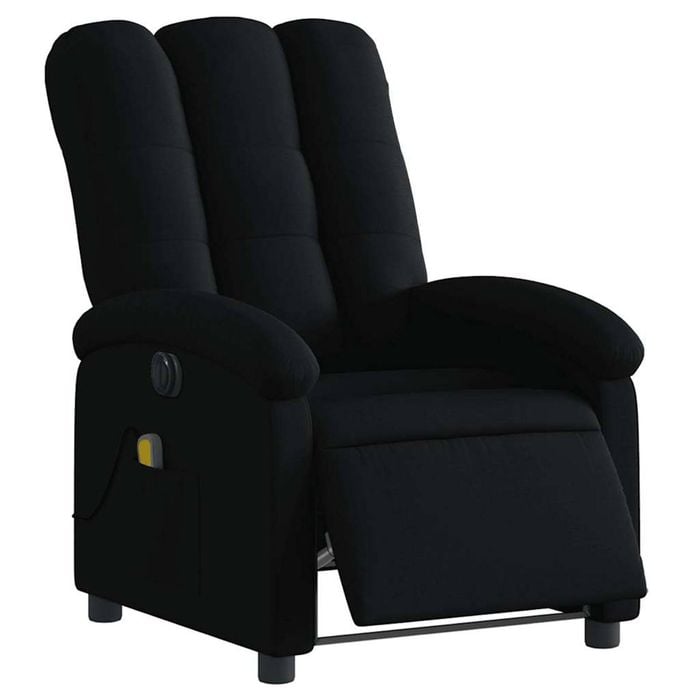 vidaXL Electric Massage Recliner Chair Office Armchair Single Sofa Black Fabric