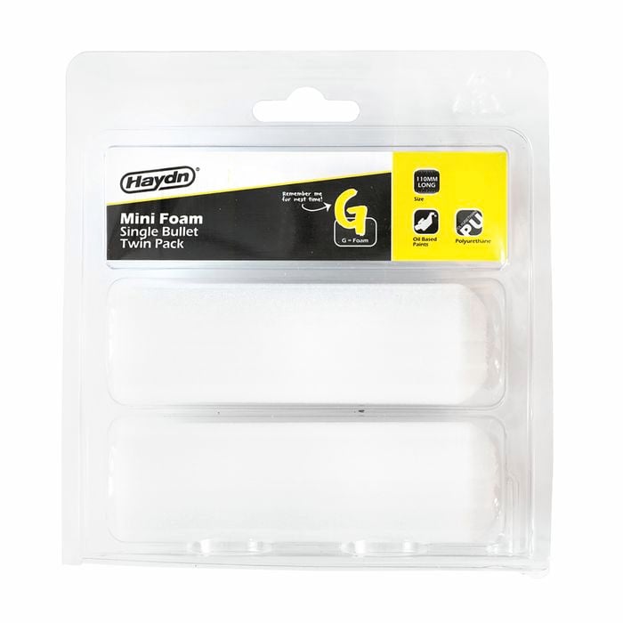 Haydn 110mm Mini Foam Roller Sleeve Single Bullet - Twin Pack