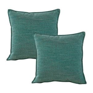 2PK Jason Commercial Square Linen Look Bed Cushion 44x44cm - Teal