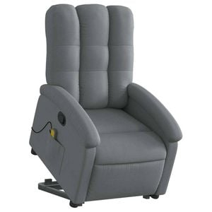 vidaXL Stand up Massage Recliner Chair Armchair Single Sofa Dark Grey Fabric