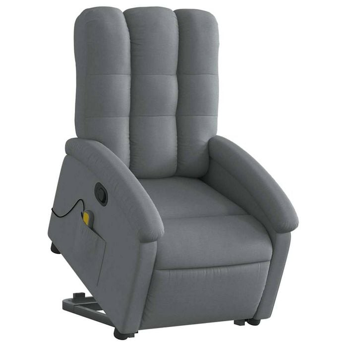 vidaXL Stand up Massage Recliner Chair Armchair Single Sofa Dark Grey Fabric