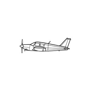 Ignite Laser Piper PA-28 Cherokee - Four-Seat Single-Engine Aircraft Silhouette Metal Wall Art Rustic Metal 23.6 inch - 60 cm