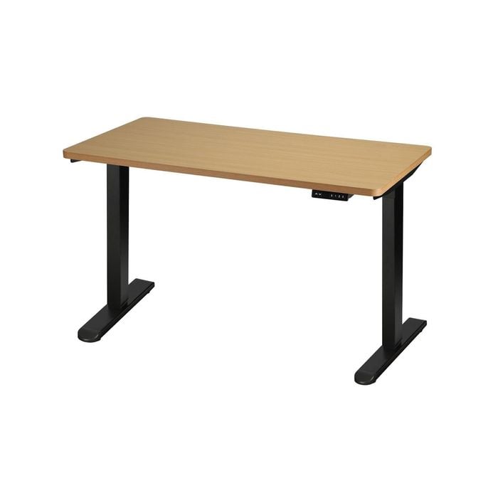Oikiture Electric Standing Desk Single Motor 160cm Oak