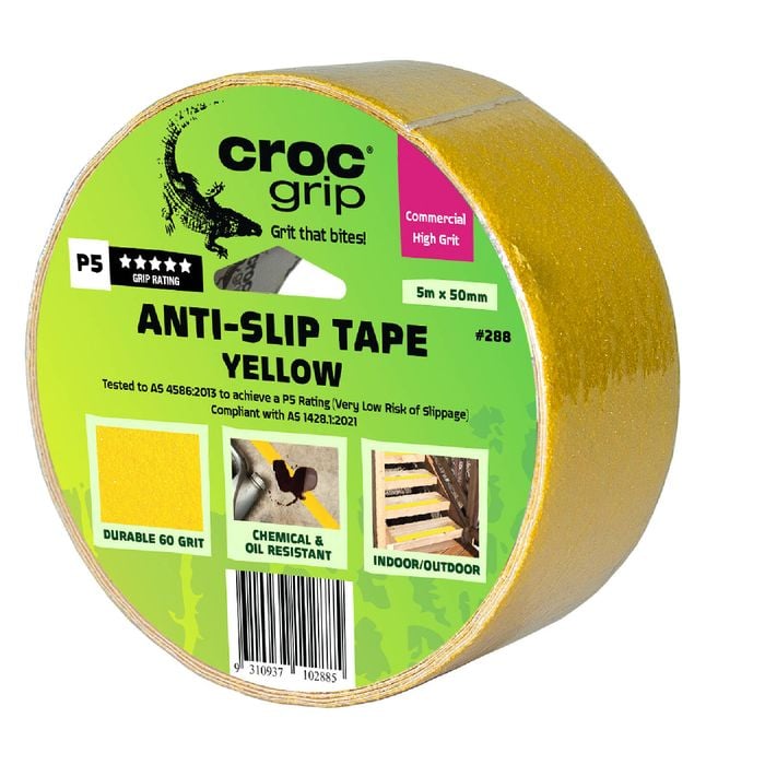 Croc Grip 5m x 50mm Yellow Anti-Slip Tape
