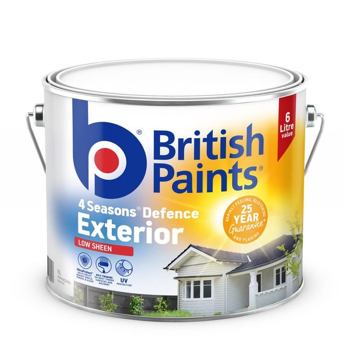 British Paints 6L 4 Seasons Low Sheen White Exterior Paint