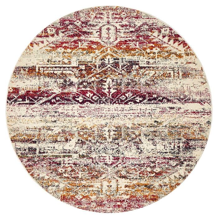 The Rug Connection Gallery 865 Off White 200x200cm - Medium Round Transitional Pet Friendly Indoor Rug