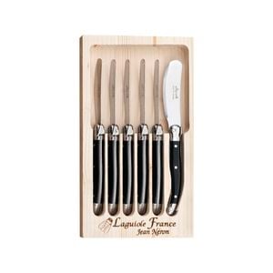 Laguiole Jean Neron 6pc. Butter/pate Knife Set - Black