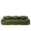 Advwin 282cm 3 Seater Sofa Corduroy Modular Foam Cloud Couch Lounge Compressed Sofa No Assembly Green