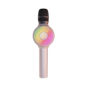Laser Bluetooth Karaoke Mic with LED Lights (Rose Gold)