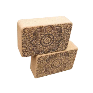 Zenvibes Natural Cork Printed Block - Mandala Black - Pair