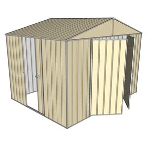 Build-a-Shed 3.0 x 2.3 x 2.3m Double Hinge and Single Sliding Door Shed - Cream