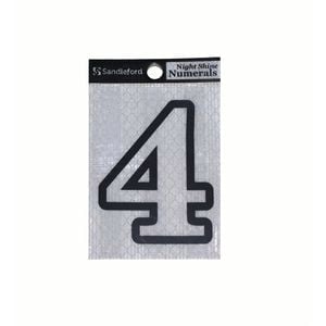 Sandleford 80mm Self Adhesive Night Shine Numeral 4