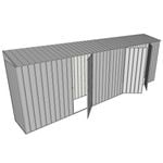 Build-a-Shed 0.8 x 6 x 2m Skillion Shed with Single and Double Hinged Side Doors - Zinc