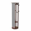 Costway 3in1 Full Length Mirror Swivel Coat Rack Wood Shelf Walnut