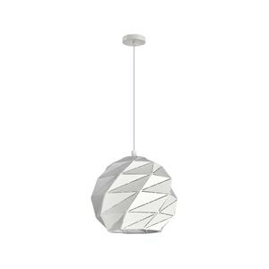 CLA Lighting ORIGAMI Interior Dome Carved Iron Pendant Light- Large Matt White
