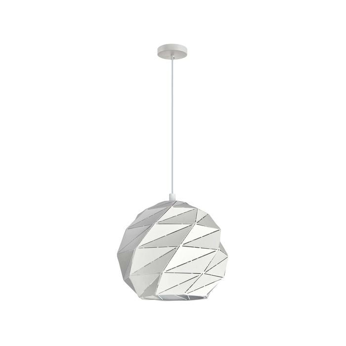 CLA Lighting ORIGAMI Interior Dome Carved Iron Pendant Light- Large Matt White