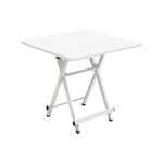 SOGA White Square Folding Table with Lacquered Legs