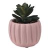 Un-Real 10cm Pink Fluted Pot Artificial Succulent