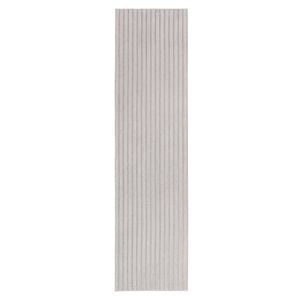 Loopsie-300cm X 80cm-cortina Grey Striped Faux Fur Runner Rug