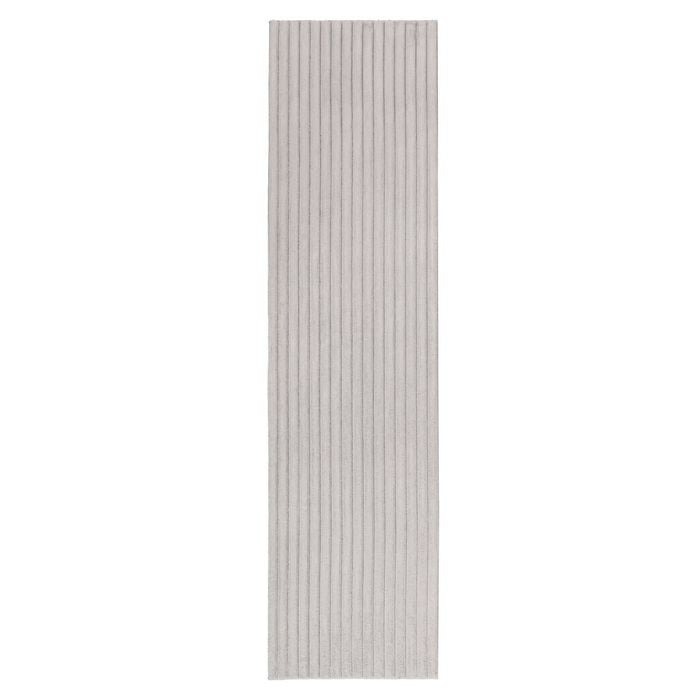 Loopsie-300cm X 80cm-cortina Grey Striped Faux Fur Runner Rug