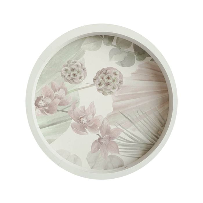 Rayell Botanica Round Food Dining Serving Tray Pink 40x40x6cm