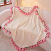 Gioia Casa 3-in-1 Round Rosebud Knit Throw 100cm Diameter Pink
