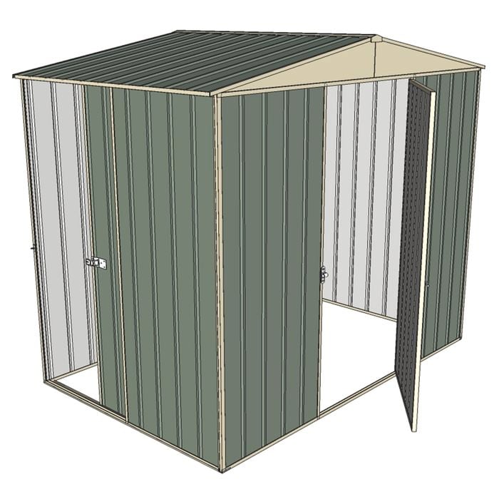 Build-a-Shed 2.3 x 1.5 x 2.3m Single Hinge and Single Sliding Door Narrow Shed - Green