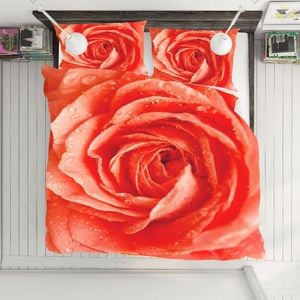 3D Red Flower 275 Bed Pillowcases Quilt King Single Size