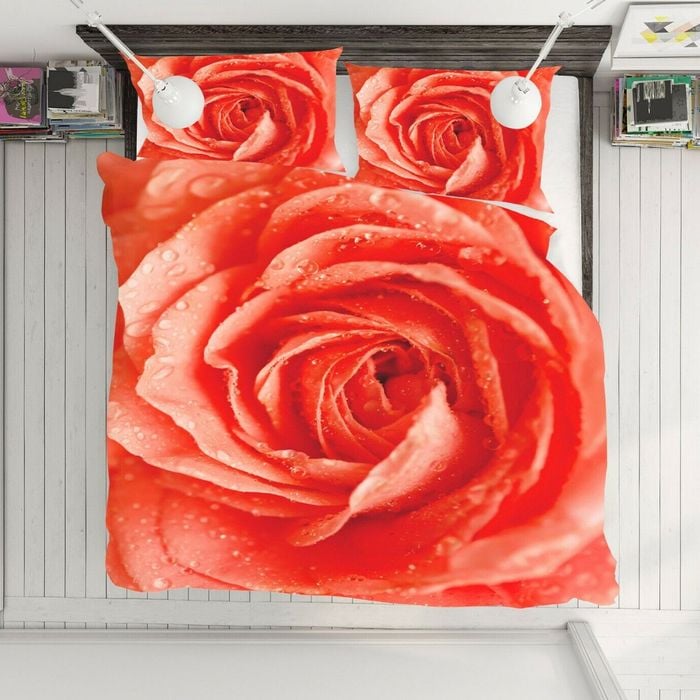 3D Red Flower 275 Bed Pillowcases Quilt King Single Size