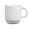 Olympia Stacking Mugs Whiteware 12 Pack 285ml Porcelain Catering Drinkware