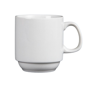 Olympia Stacking Mugs Whiteware 12 Pack 285ml Porcelain Catering Drinkware
