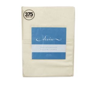 Bloomington 375TC Pair of 100% Cotton Premium Quality Standard Pillowcases Cream