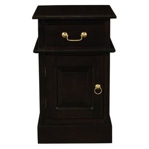 Centrum Furniture Tasmania 1 Door 1 Drawer Bedside Table - Left - Chocolate