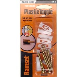 Ramset Toggle Plastic with Screws - 8 Pack