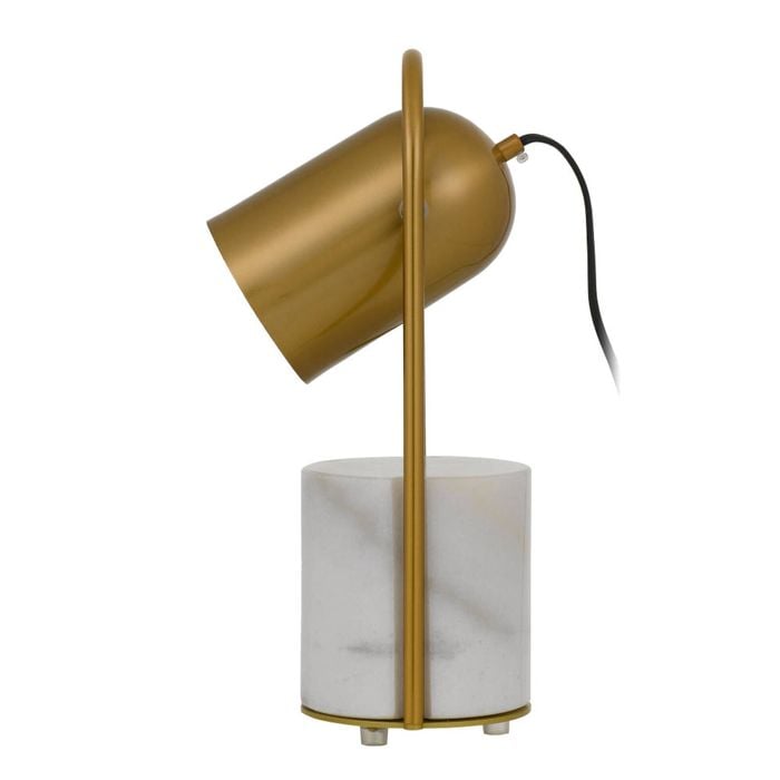 Telbix Fidel Modern Table Desk Lamp Light Marble Metal White Antique Gold