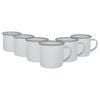 Argon Tableware 130ml Enamel Espresso Cups - Grey - Set Of 6 Metal Drinking Mugs Teacup Coffee Mug Set Hot, Cold Drinks Cups