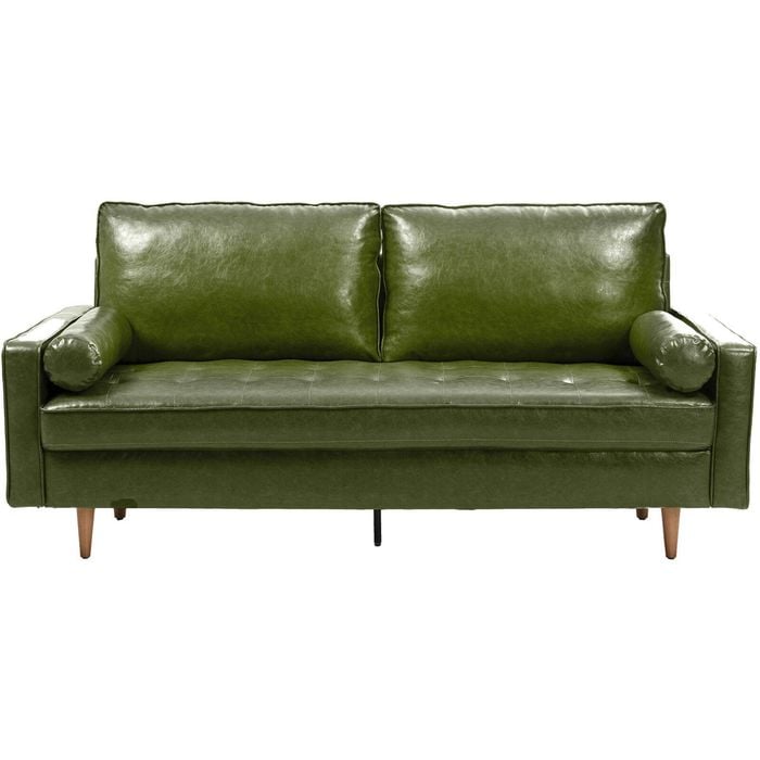 Coogee 2.5 Seater Faux Leather Sofa - Green