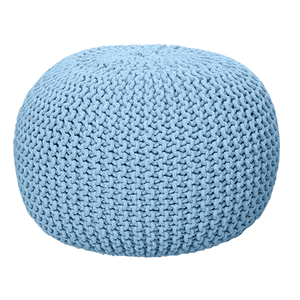 Braided Ottoman Pouffe - Braided Ottoman Blue