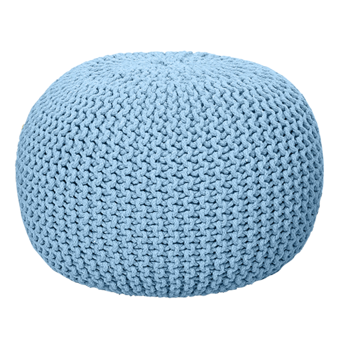 Braided Ottoman Pouffe - Braided Ottoman Blue