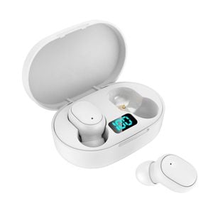Laser Bluetooth Earbuds with LED Battery Display (White)