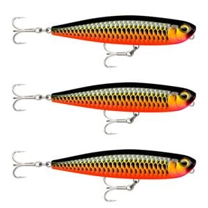 3x Rapala 13cm Precision Xtreme Pencil EXO Topwater Fishing Lures - Red Dragon